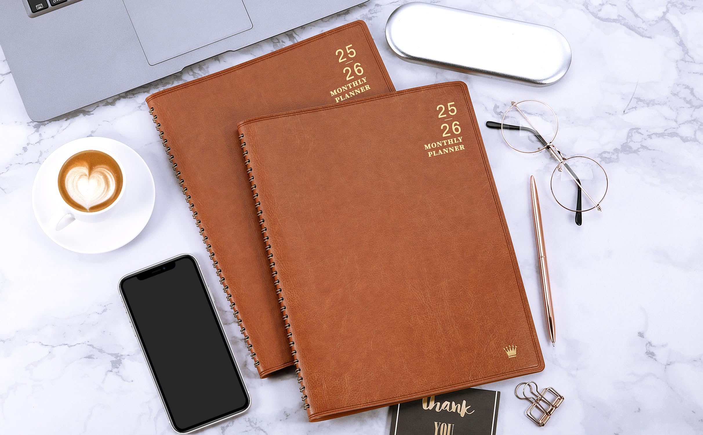 2025-2026 18-Month Planner with Faux Leather Cover | July 2025 - December 2026 Calendar | 8.86