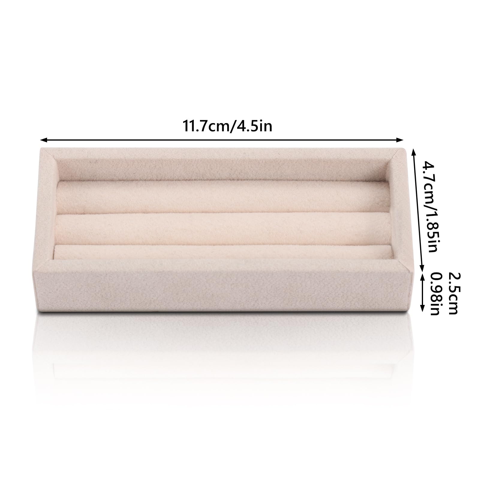 Valyria 2-Slot Velvet Ring Organizer & Earring Trays - Jewelry Box & Drawer Storage