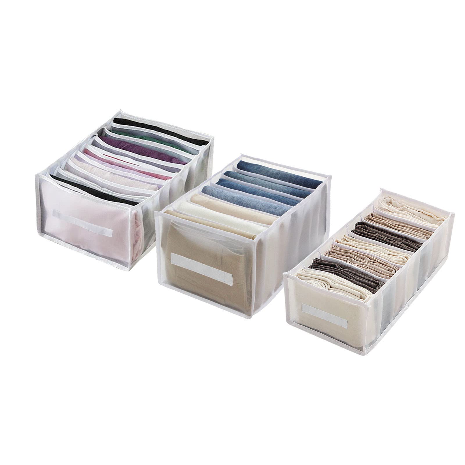 Mesh Storage Box with Compartments - Organizer for Clothes, Pants & Baby Items | Drawer & Closet Storage Solution for Home Textiles