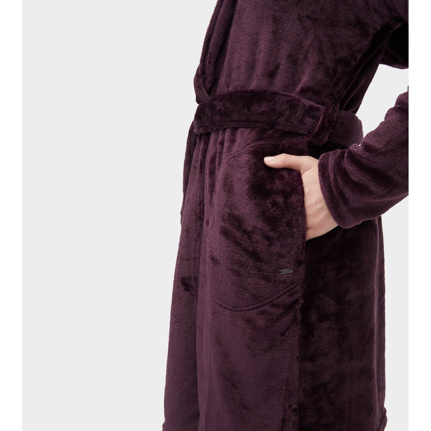 UGG Women's Miranda Fleece Robe in Port - Soft Plush Fleece Bathrobe for Women, Cozy Loungewear for Relaxing at Home, Spa Days & Winter Comfort