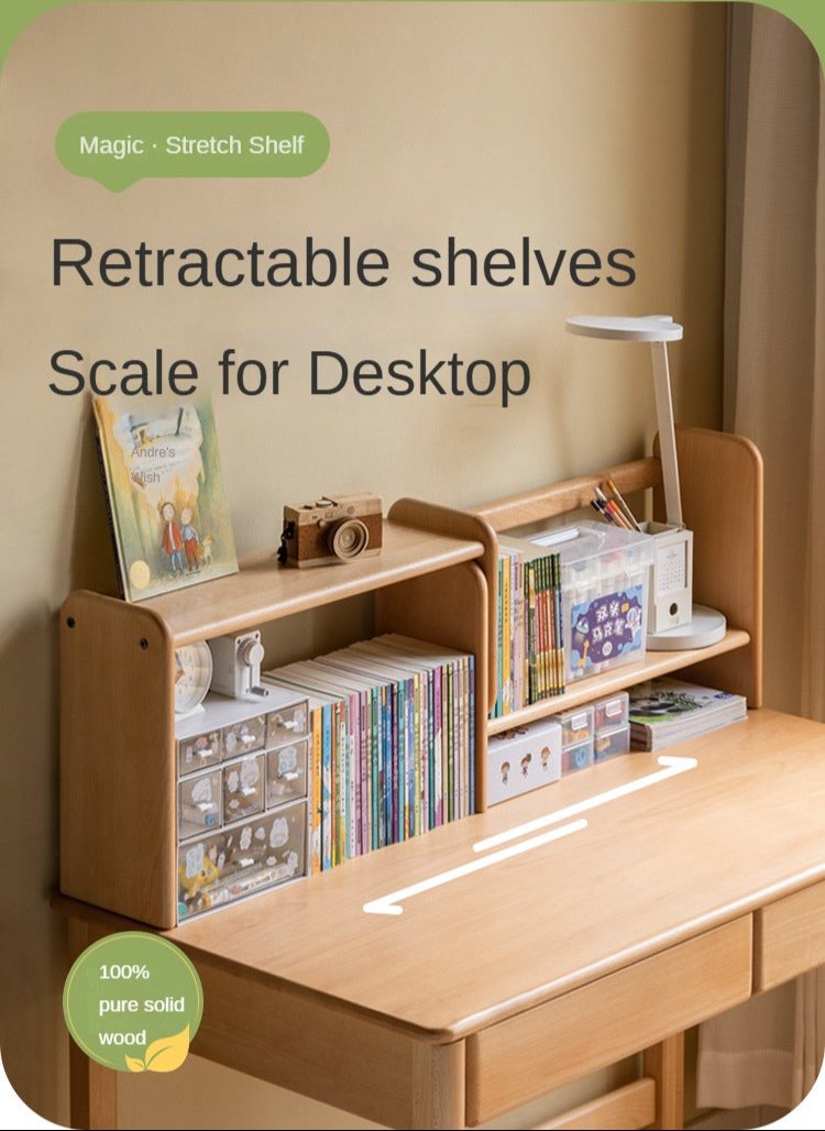 Solid Wood Kids Bookshelf - Beech, Oak, Poplar - Multi-Functional Storage Shelf for Bedroom, Playroom & Nursery Organization