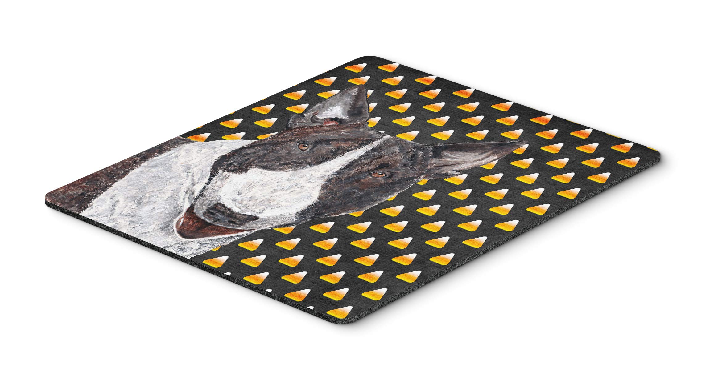 Caroline's Treasures SC9533MP Bull Terrier Candy Corn Halloween Mouse Pad - Large Washable Non-Slip Desk Mat for Home Office, Gaming & Computer Work | Perfect Gift for Pet Lovers & Halloween Decor