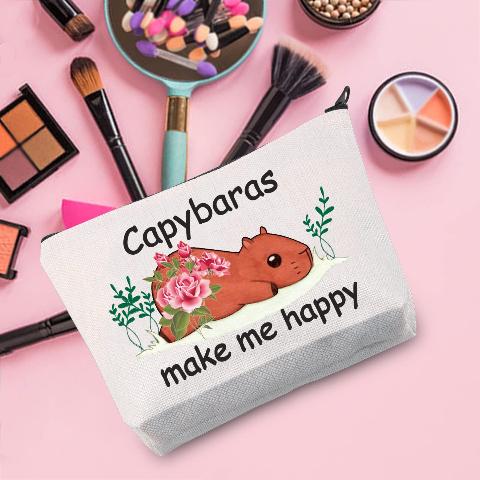 Capybara Makeup Bag - Cute Zipper Pouch for Women & Animal Lovers - Perfect Gift for Travel & Cosmetics