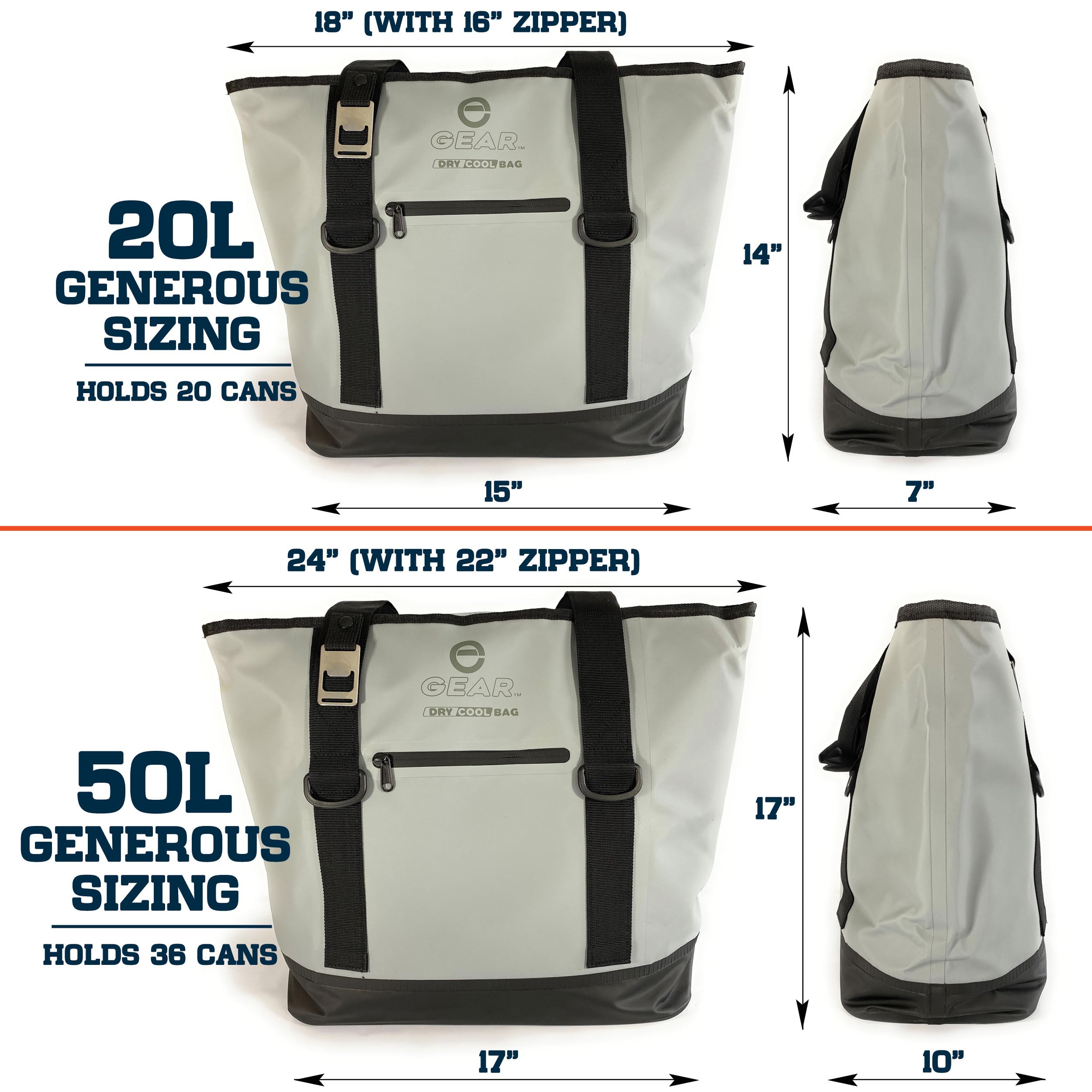 Dry Bag Cooler Tote – Collapsible, Waterproof & Leak-Proof Soft Sided Cooler Bag for 20 Cans | Perfect for Pool, Beach, Picnics, Camping & Outdoor Adventures