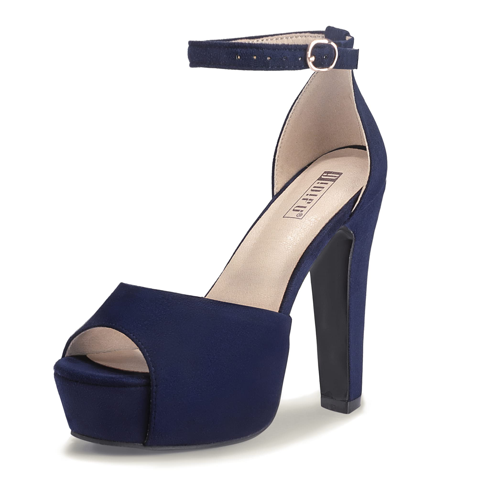 IDIFU Women's Platform Chunky High Heel Sandals - Peep Toe Ankle Strap Dress Shoes for Wedding, Party & Evening Events - Perfect for Brides, Prom & Special Occasions
