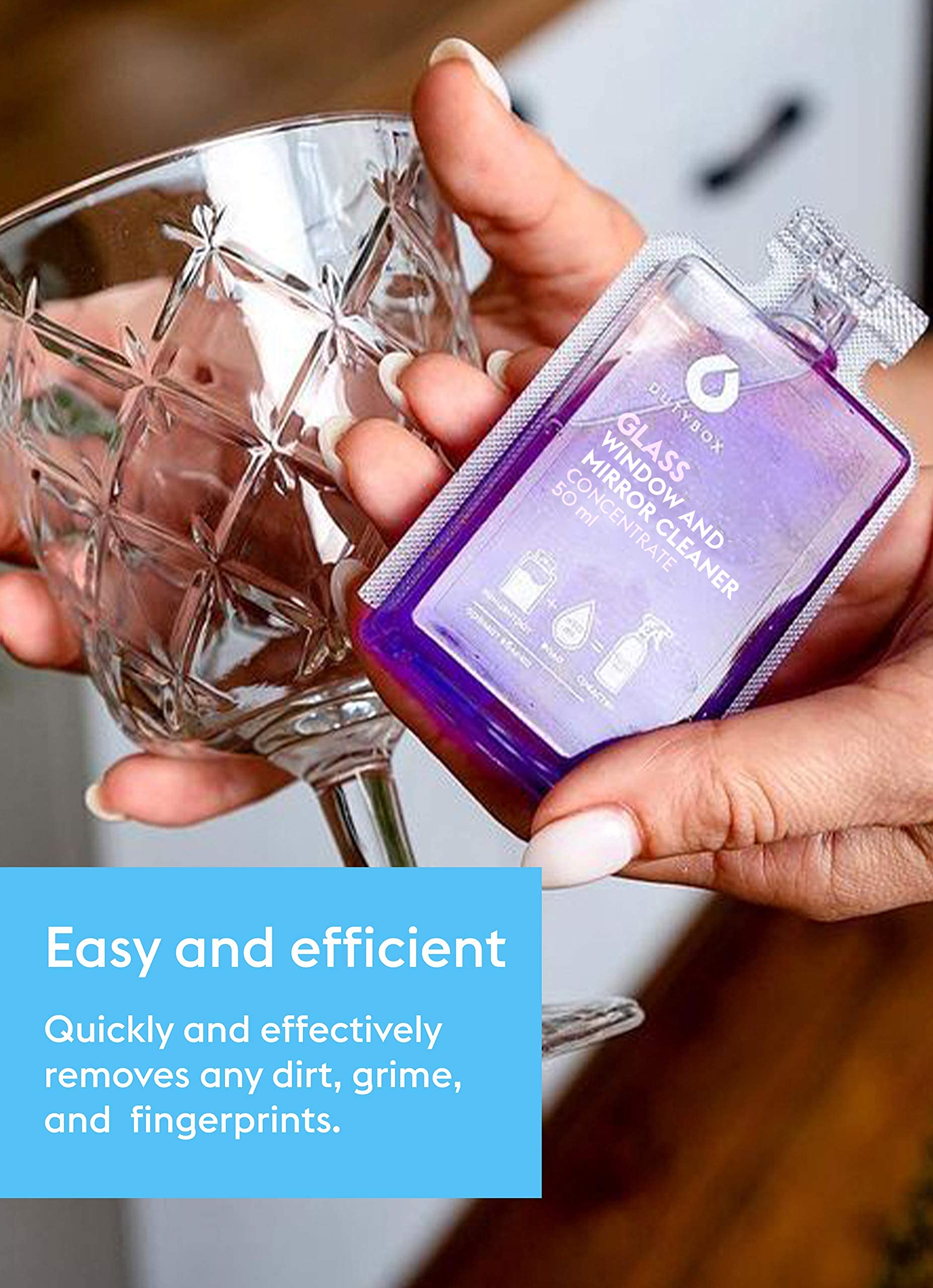 DUTYBOX Glass Cleaner Spray - 6 Capsule Packs for Windows, Mirrors & Multi-Surfaces | Streak-Free Cleaning Solution for Kitchen, Bathroom & Office | Eco-Friendly & Non-Toxic Formula for Sparkling Results