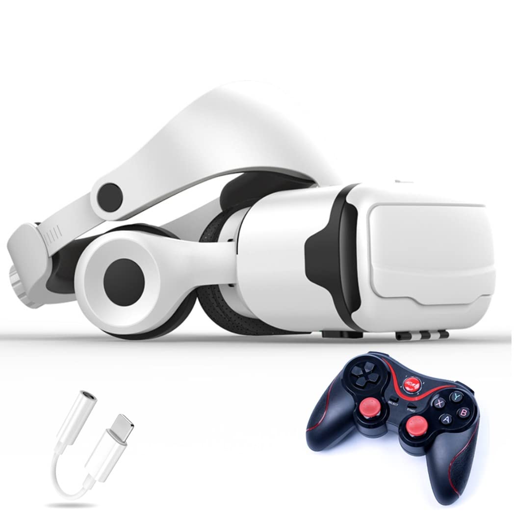 3D VR Headset with Bluetooth Controller - Compatible with iPhone 13 Pro Max/13 Pro/13/12/11, Samsung Galaxy S21, Huawei & Xiaomi Series - Immersive Virtual Reality Experience for Gaming, Movies & 360° Videos (Color: Green, Size: iOS)