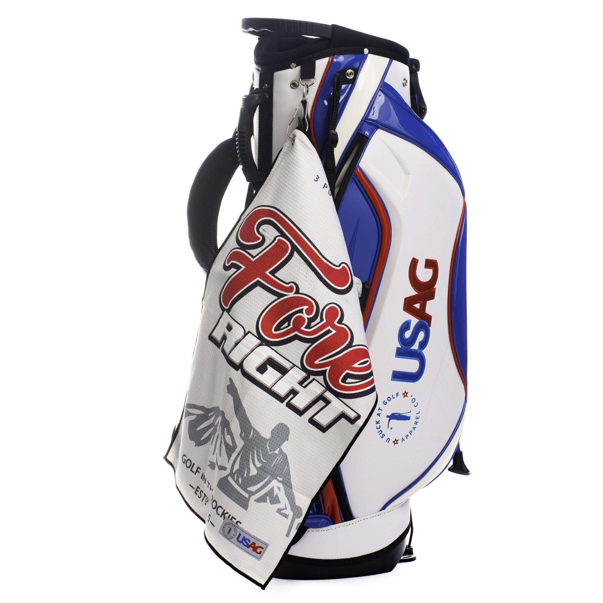 High Performance USAG Golf Towel - Funny Golf Gift for Men & Women | Perfect for Club Membership, Tournaments & Practice | Fore Right Golf Accessories