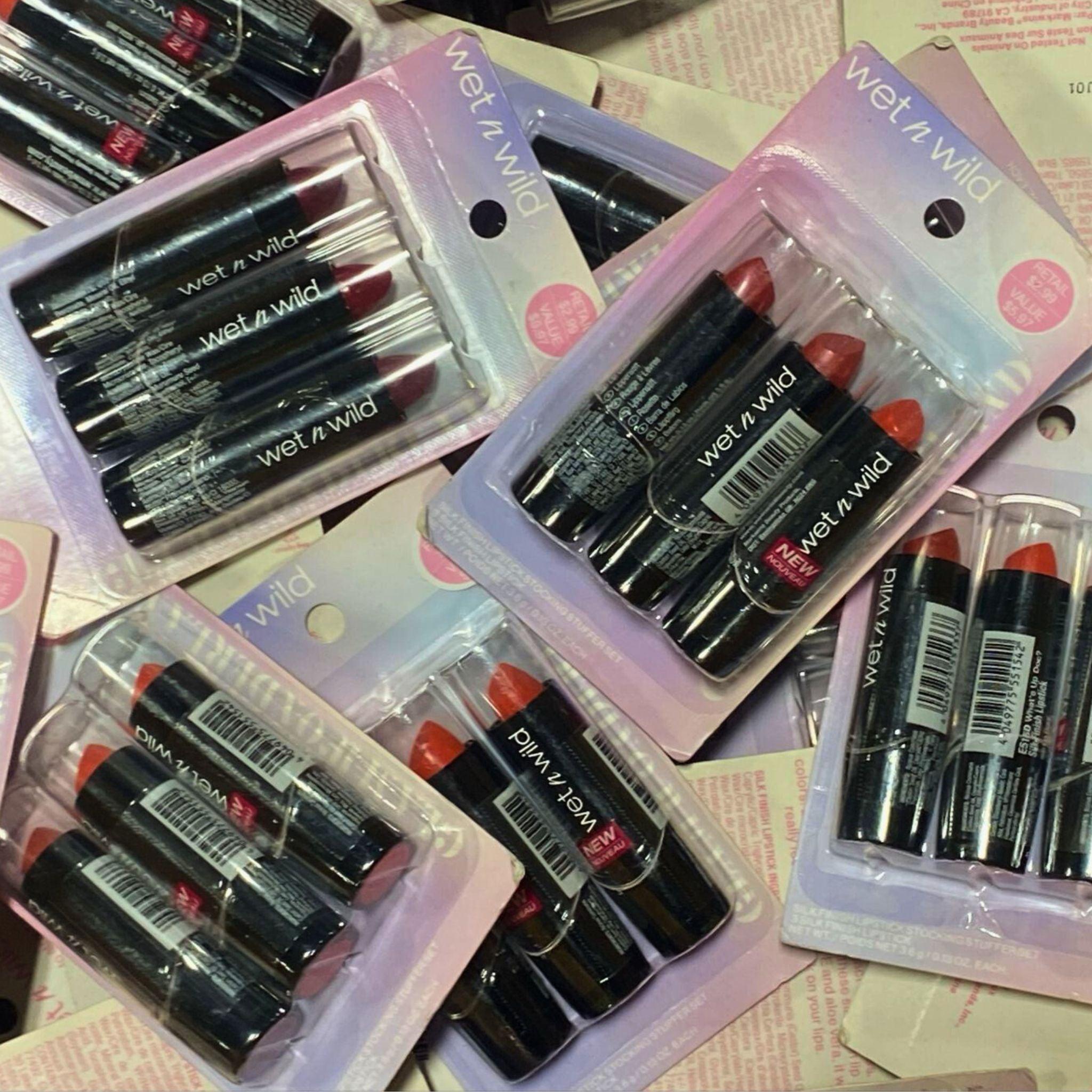 Wet N Wild 3 Silk Finish Lipstick Set - 60 Piece Assorted Colors | Long Lasting Matte & Glossy Lipsticks for Women | Perfect for Parties, Weddings & Everyday Makeup Looks
