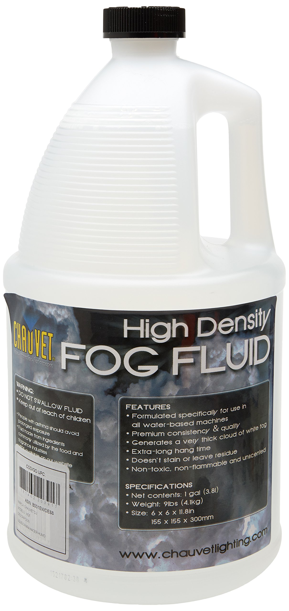 Chauvet Hurricane 1800 FLEX Fog Machine with Remote Control & High-Density Fog Fluid (1 Gallon) - Professional Fogger for Halloween Parties, Stage Performances, and Special Effects