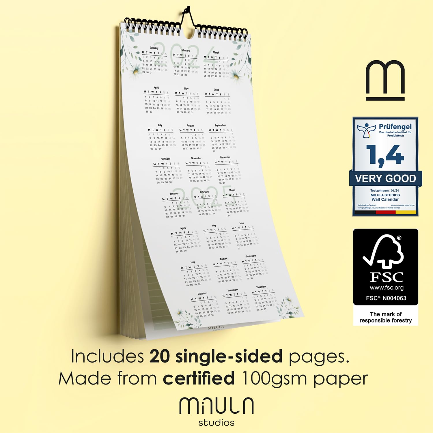 2024-2025 Wall Calendar UK - 18 Month Family Planner from July 2024 to December 2025 - Large Monthly View for Home & Office Organization - Perfect for Scheduling, Holidays & Productivity Planning