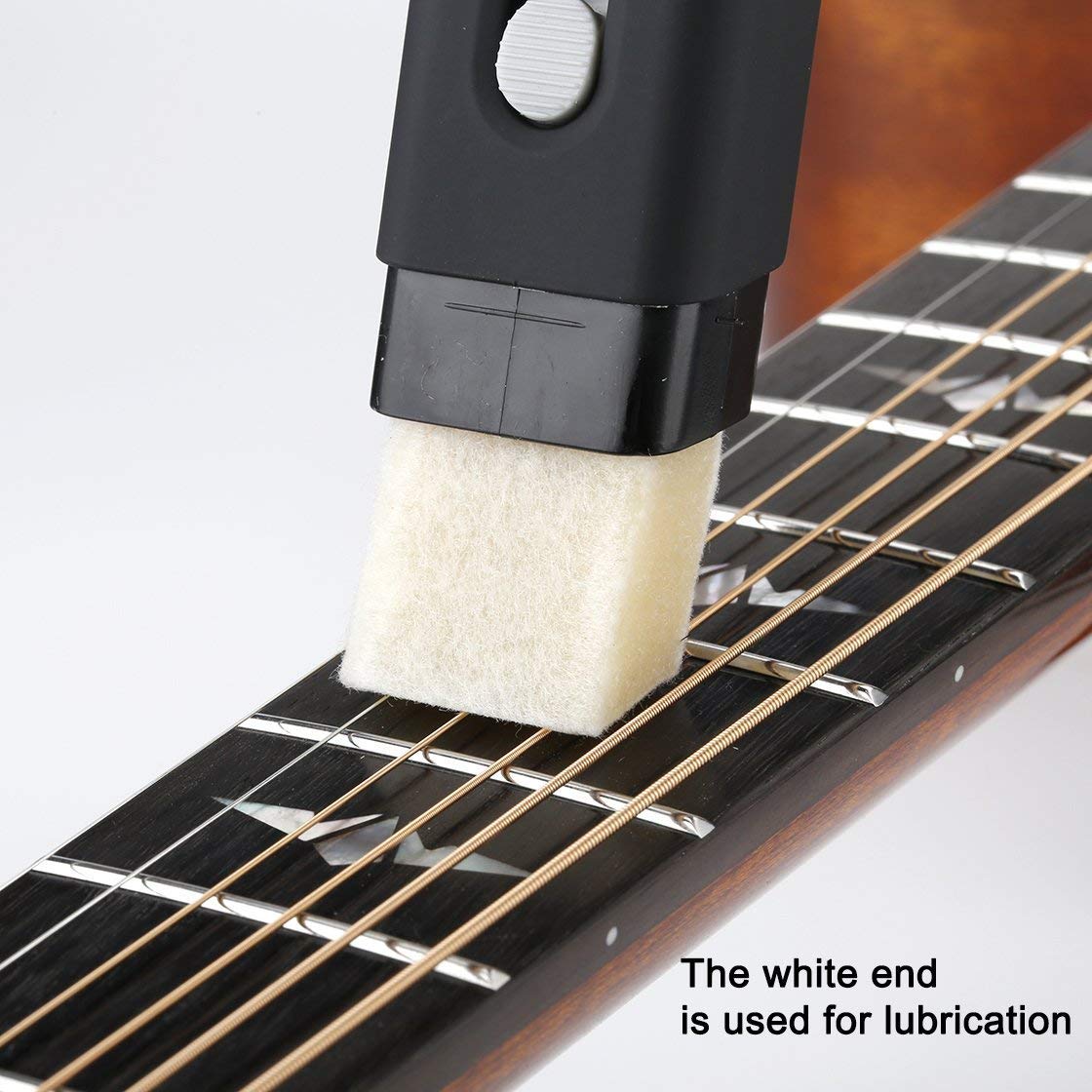 Fast Guitar Strings Cleaner & Rust Remover with Lubricant - Dual Head Brush for Acoustic/Electric Guitar, Bass, Ukulele, Violin, Banjo & Mandolin - Perfect for String & Fret Maintenance & Instrument Care