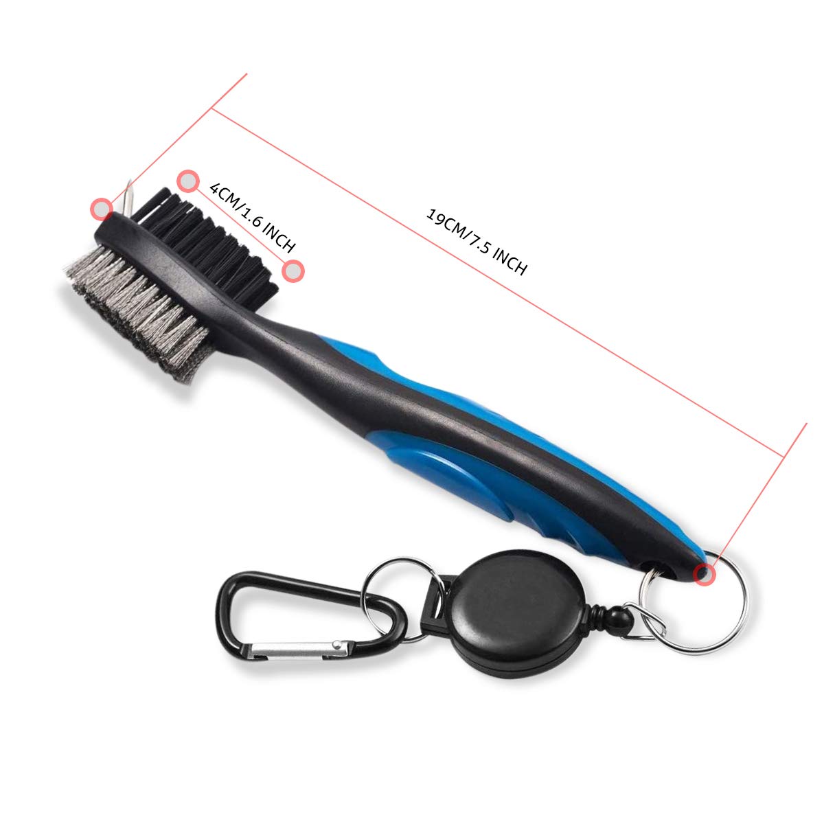 Premium Golf Club Cleaning Kit - 2 Pack Double Sided Golf Brush with 6-Head Groove Sharpener | Golf Club Cleaner & Groove Sharpening Tool | Perfect for Driving Range, Course Maintenance & Home Practice