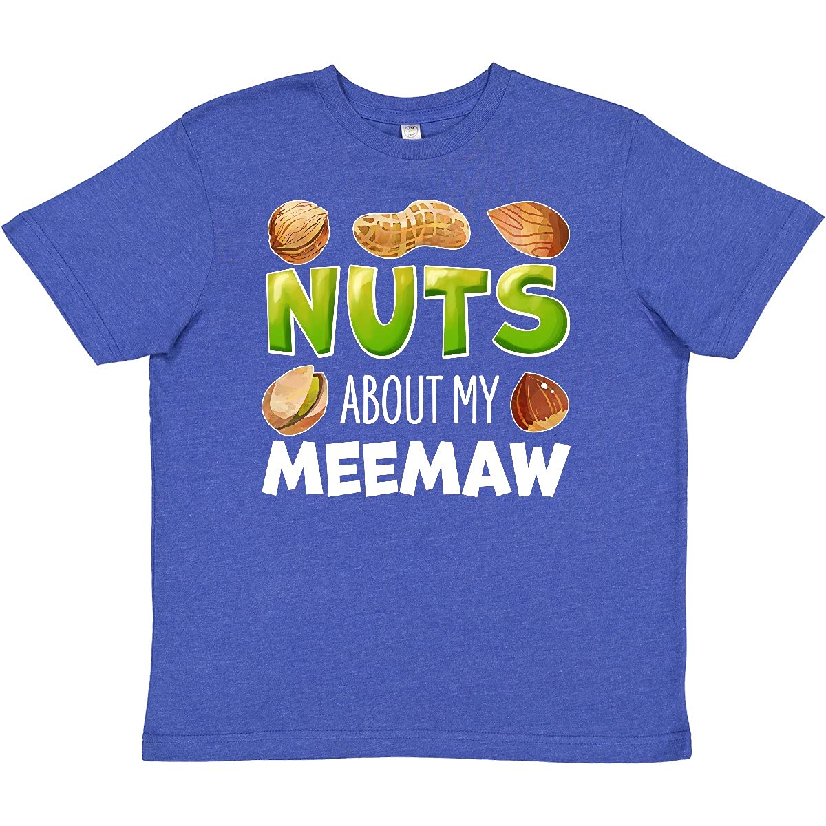 Inktastic Nuts About My Meemaw Peanut Almond Pistachio Youth T-Shirt - Funny Family Gift for Kids & Grandparents - Perfect for Birthdays, Holidays & Family Reunions