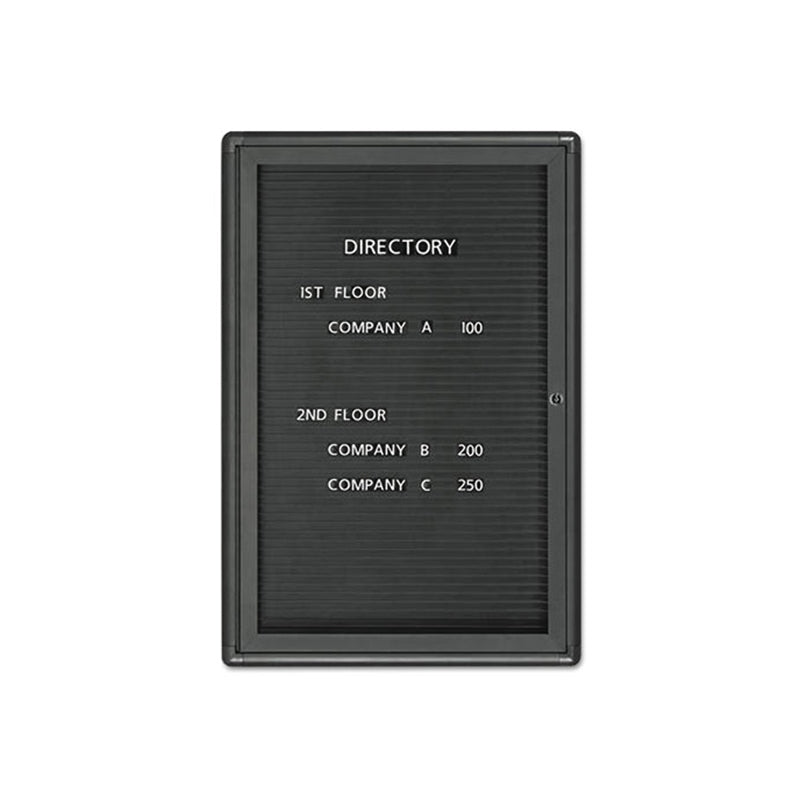 Adjustable Single Pedestal Magnetic Letter Board - Black with Gray Frame | Perfect for Classrooms, Offices & Home Organization