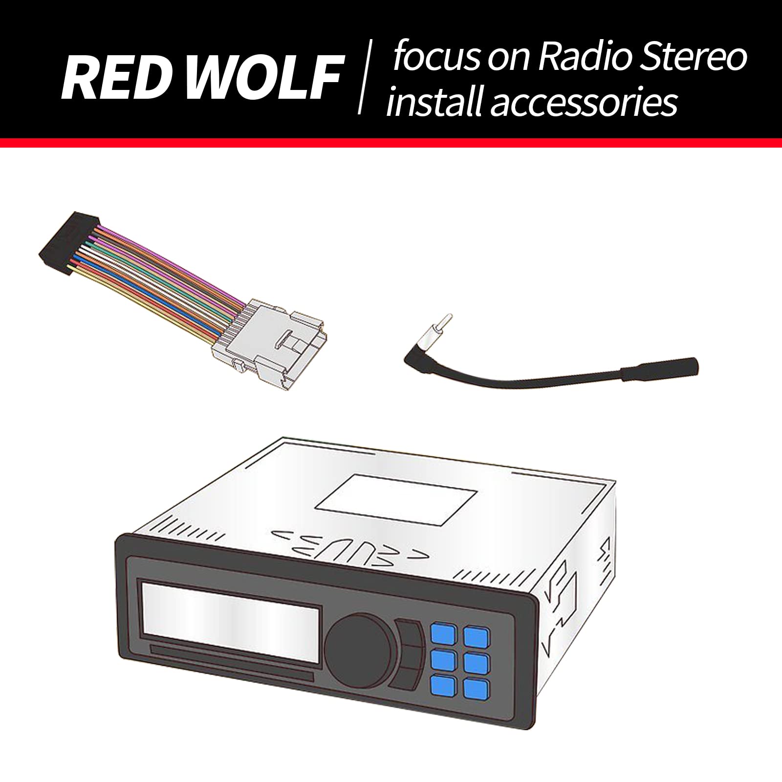 RED WOLF Car Subaru Radio Stereo Antenna Adapter Connector Plug Replacement for Subaru 2005-2014 Forester Outback Impreza Legacy - Universal Fit, Easy Installation for Enhanced FM/AM Radio Reception