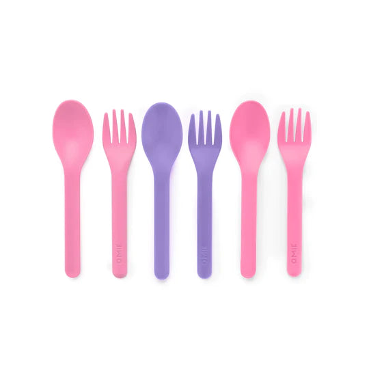 Omie Pink Cutlery Set - 12-Piece Stainless Steel Kids Utensils for Toddlers | BPA-Free, Durable & Safe | Perfect for Home, School & Travel Meals