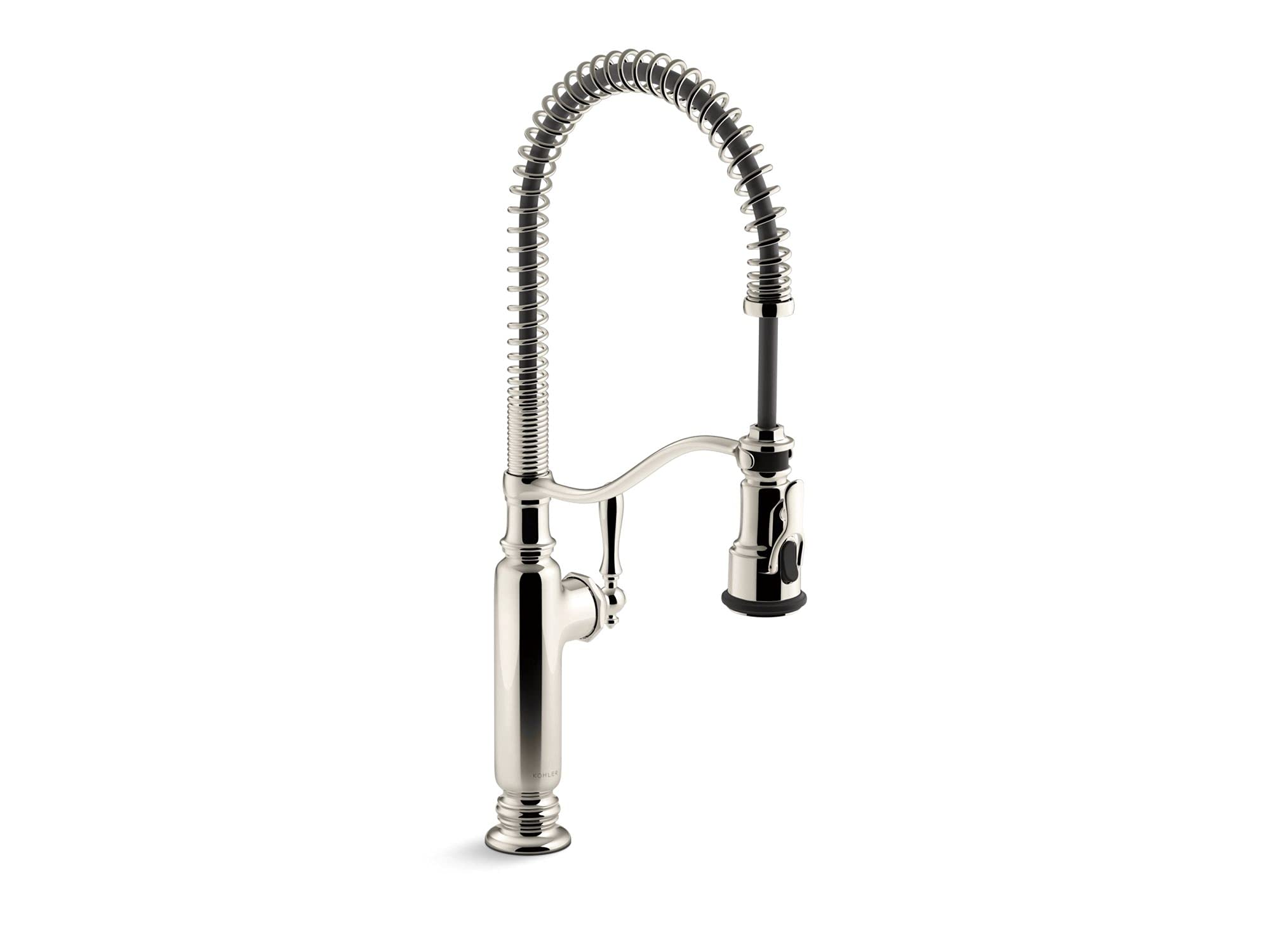 KOHLER Tournant Semi-Professional Pull-Down Kitchen Sink Faucet with Sprayer - Commercial Grade 77515-SN in Vibrant Polished Nickel - Perfect for Restaurants, Home Kitchens & Food Prep Stations