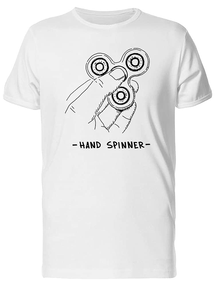 Hand Spinner Graphic Tee for Men - White Cotton T-Shirt with Unique Sketch Design | Casual Wear, Street Style & Gifts