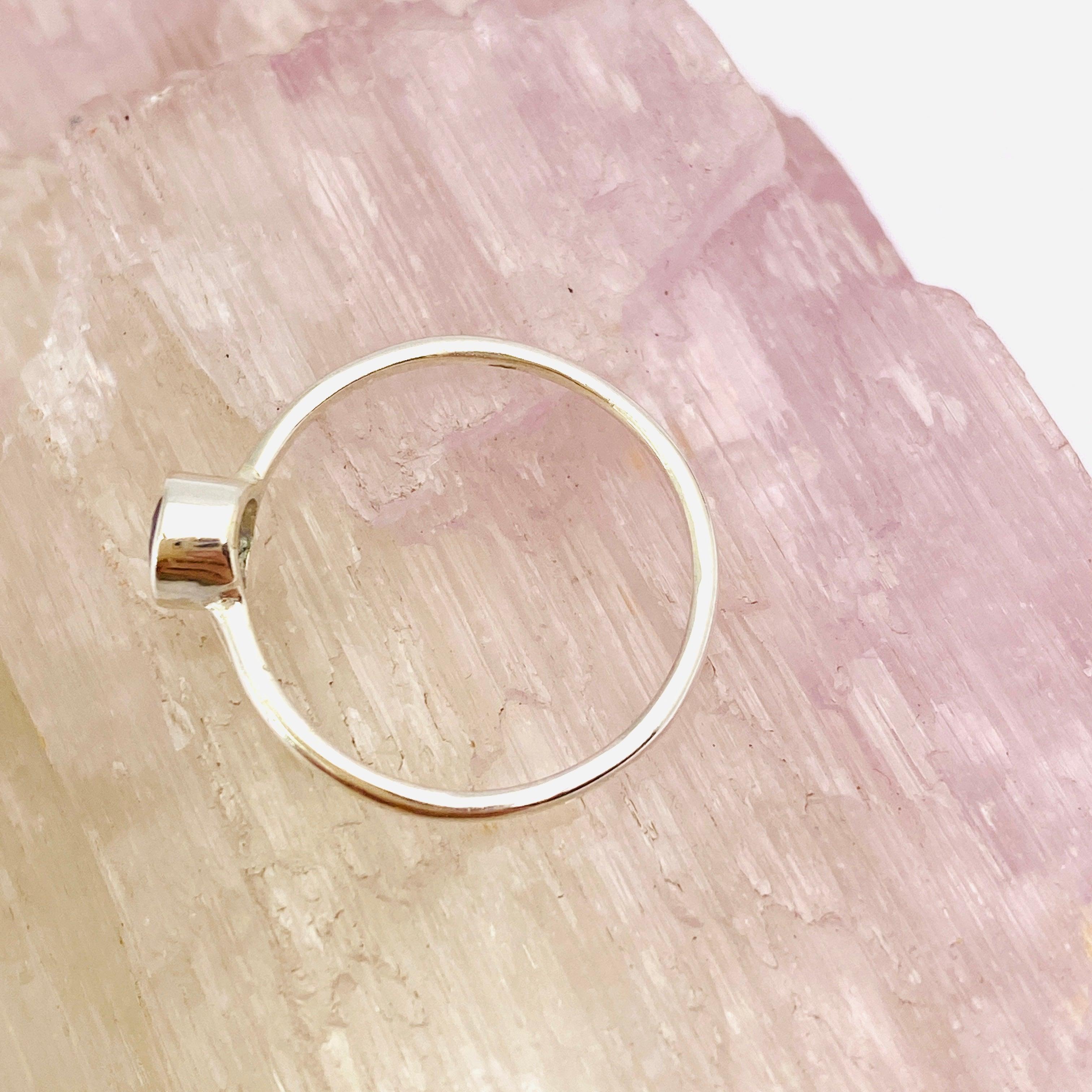 Iolite Round Faceted Fine Band Ring R3754 IO - Elegant Purple Gemstone Jewelry for Women, Perfect for Engagement, Wedding & Everyday Wear