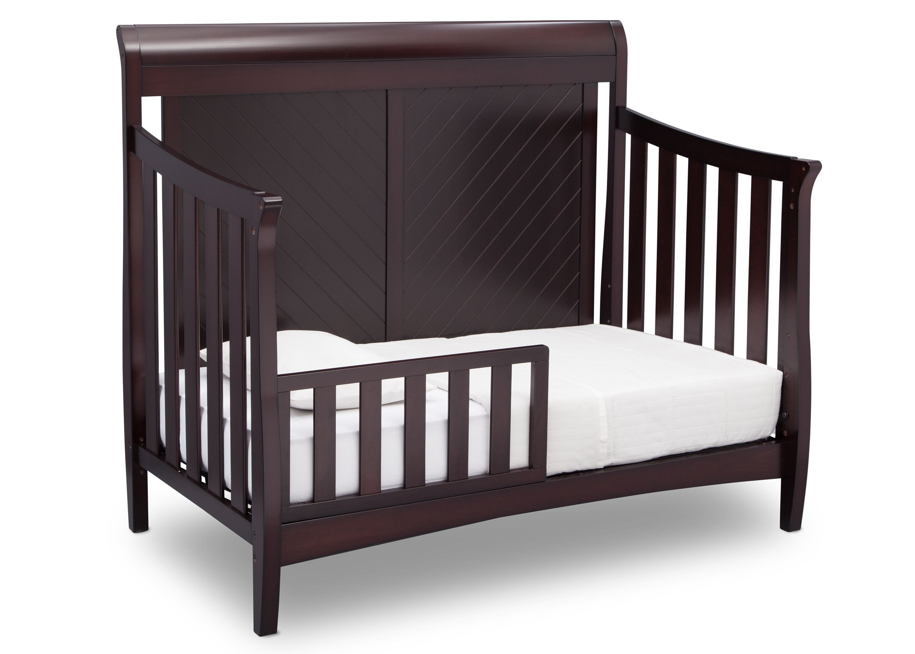 Bennington Elite Sleigh 4-in-1 Convertible Baby Crib - White Nursery Furniture for Newborn to Toddler Bed | Perfect for Modern Nursery, Bedroom & Daycare Use