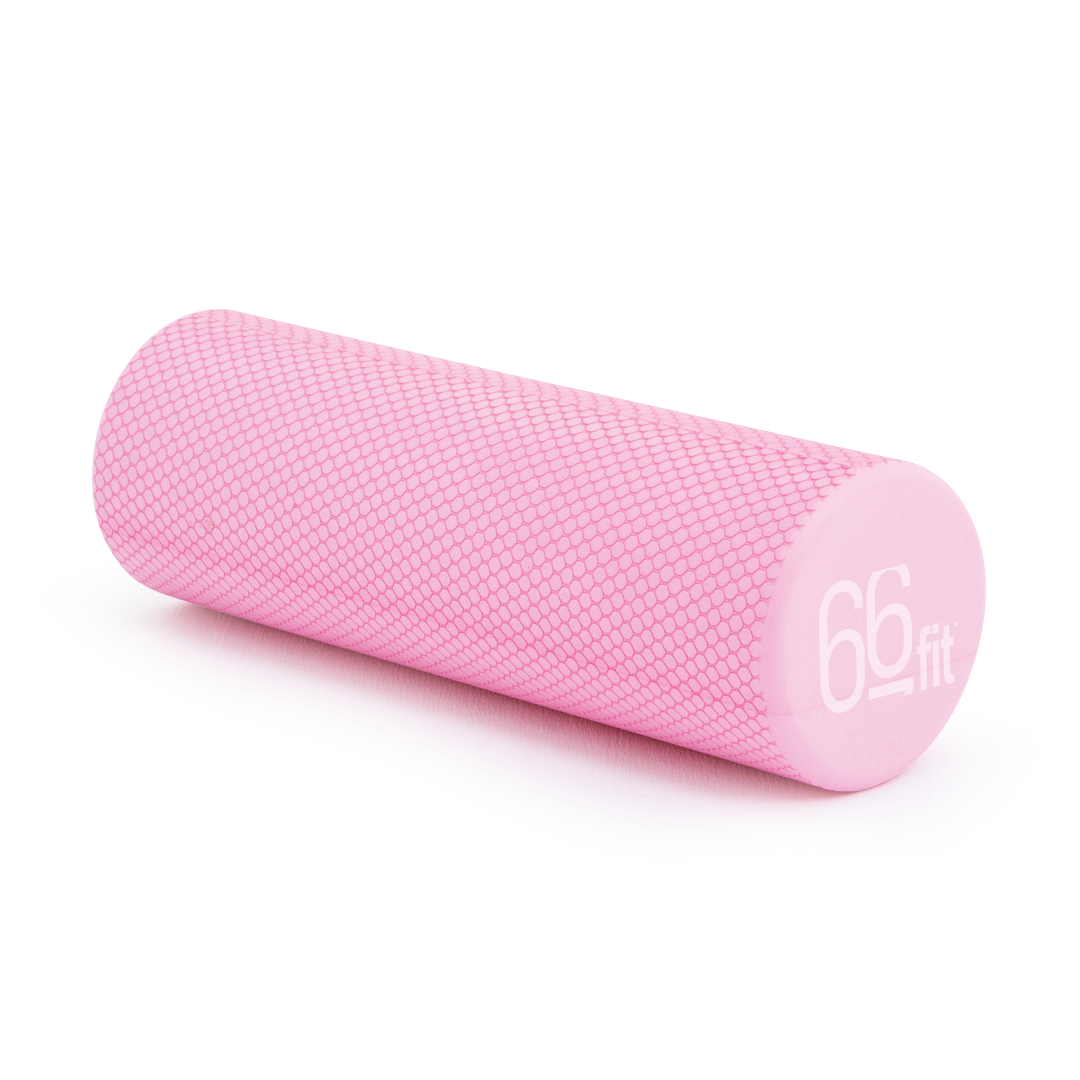 66Fit High-Density Round Foam Roller - Medium Size 45cm for Muscle Recovery, Yoga & Fitness Training - Perfect for Home Gym, Physical Therapy & Sports Massage