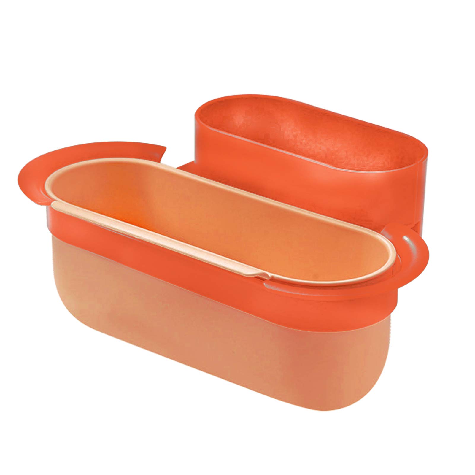 HEVIRGO Hanging Trash Can Set - Mountable Plastic Garbage Bin with Drain Shelf, Eco-Friendly Waterproof Waste Container for Kitchen (Orange) - Perfect for Small Spaces, RVs, Campers & Under-Sink Storage