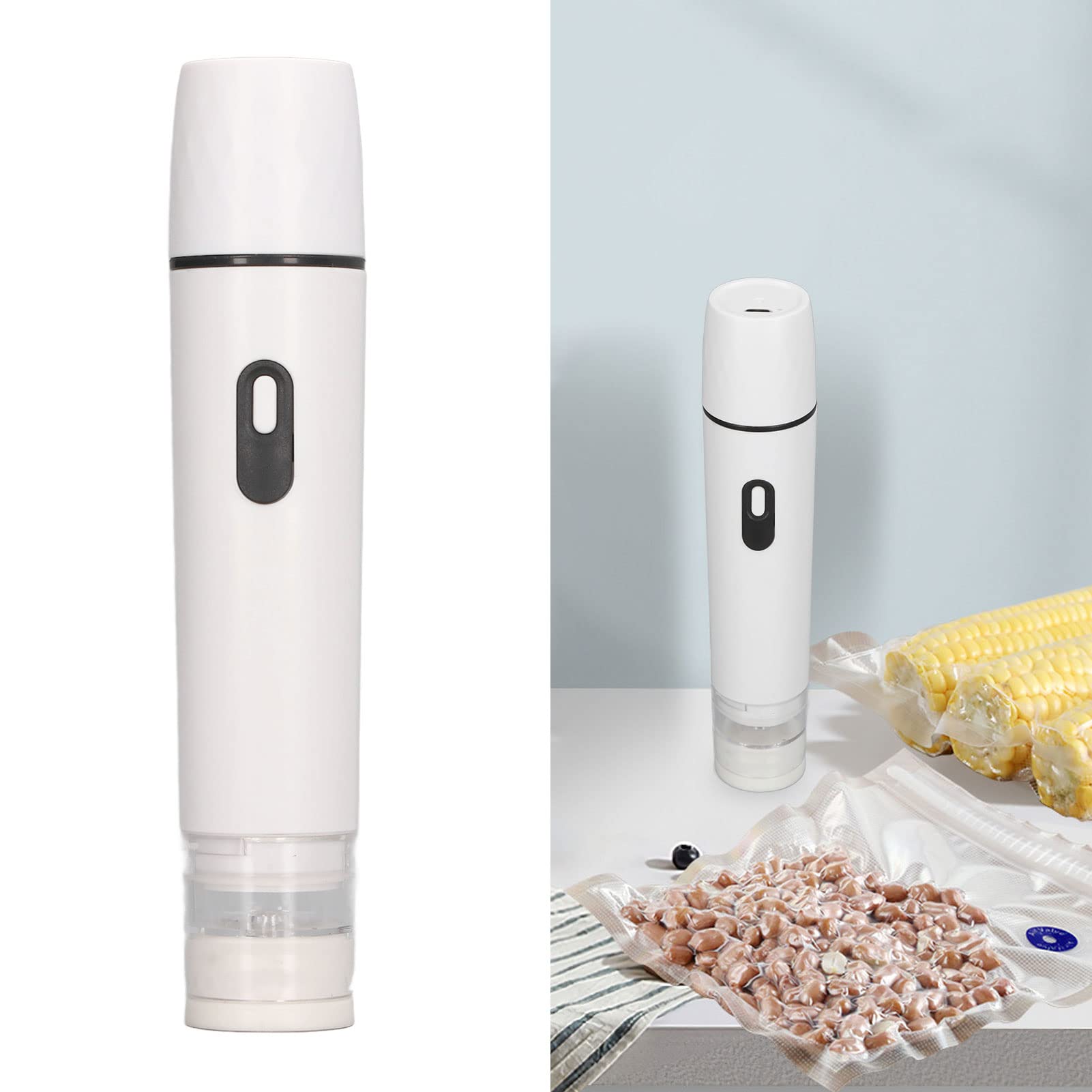 **Cordless Handheld Vacuum Sealer - 50-60KPA Electric Air Pump for Food Storage | ABS Portable Sealing Machine Tool | 4-5.2V 2.5W (White) | Perfect for Kitchen, Travel & Meal Prep**