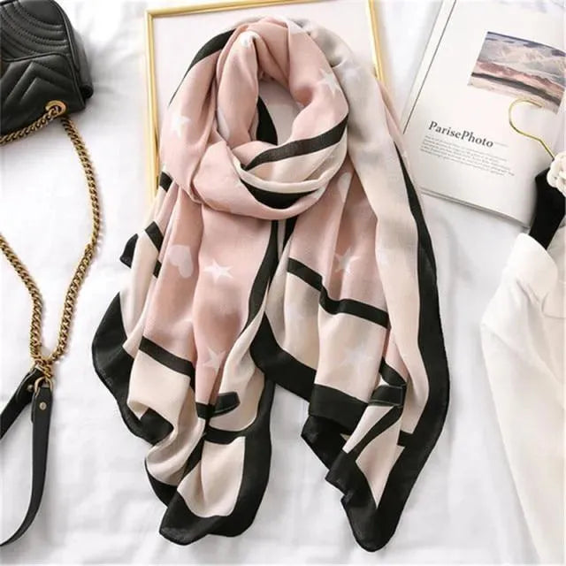 Luxury Striped Scarves for Women - Soft Cashmere & Silk Fashion Scarves - Perfect for Winter, Fall, and Elegant Outfits