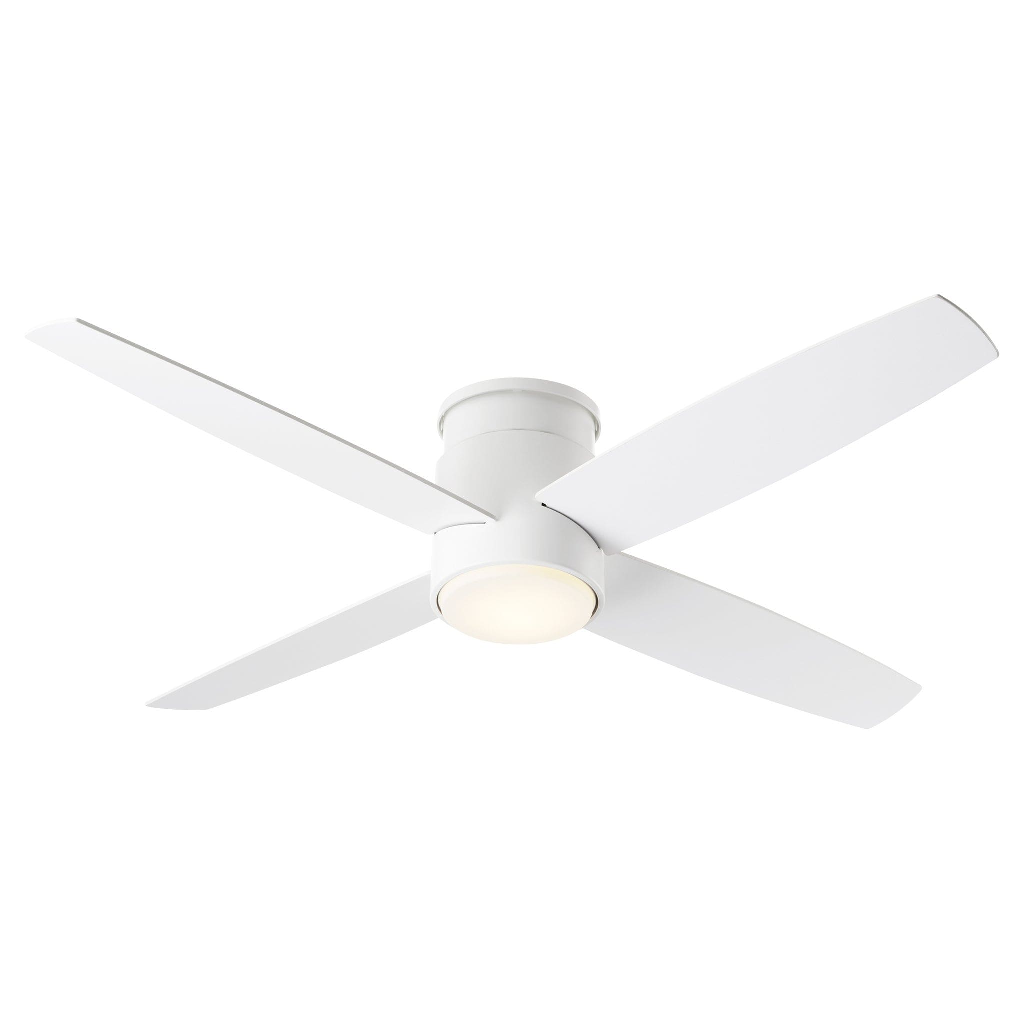52 Inch Low Profile Ceiling Fan with Remote Control - White Oslo Hugger Style for Bedroom, Living Room & Office - Energy Efficient Quiet DC Motor - Flush Mount Indoor Cooling Fan