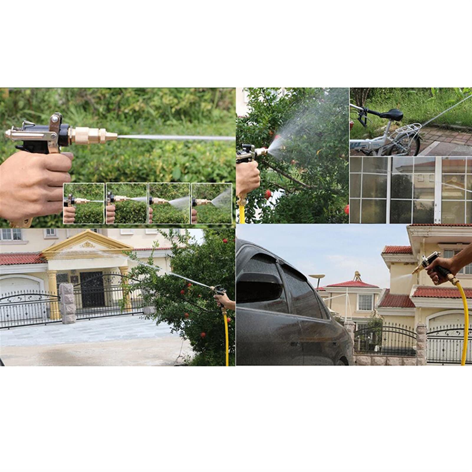 **Xiaohu Adjustable High-Pressure Garden Hose Nozzle - Portable Water Gun for Car Washing, Plant Watering, and Outdoor Cleaning | Perfect for Lawn Care, Patio Cleaning, and Pet Bathing**
