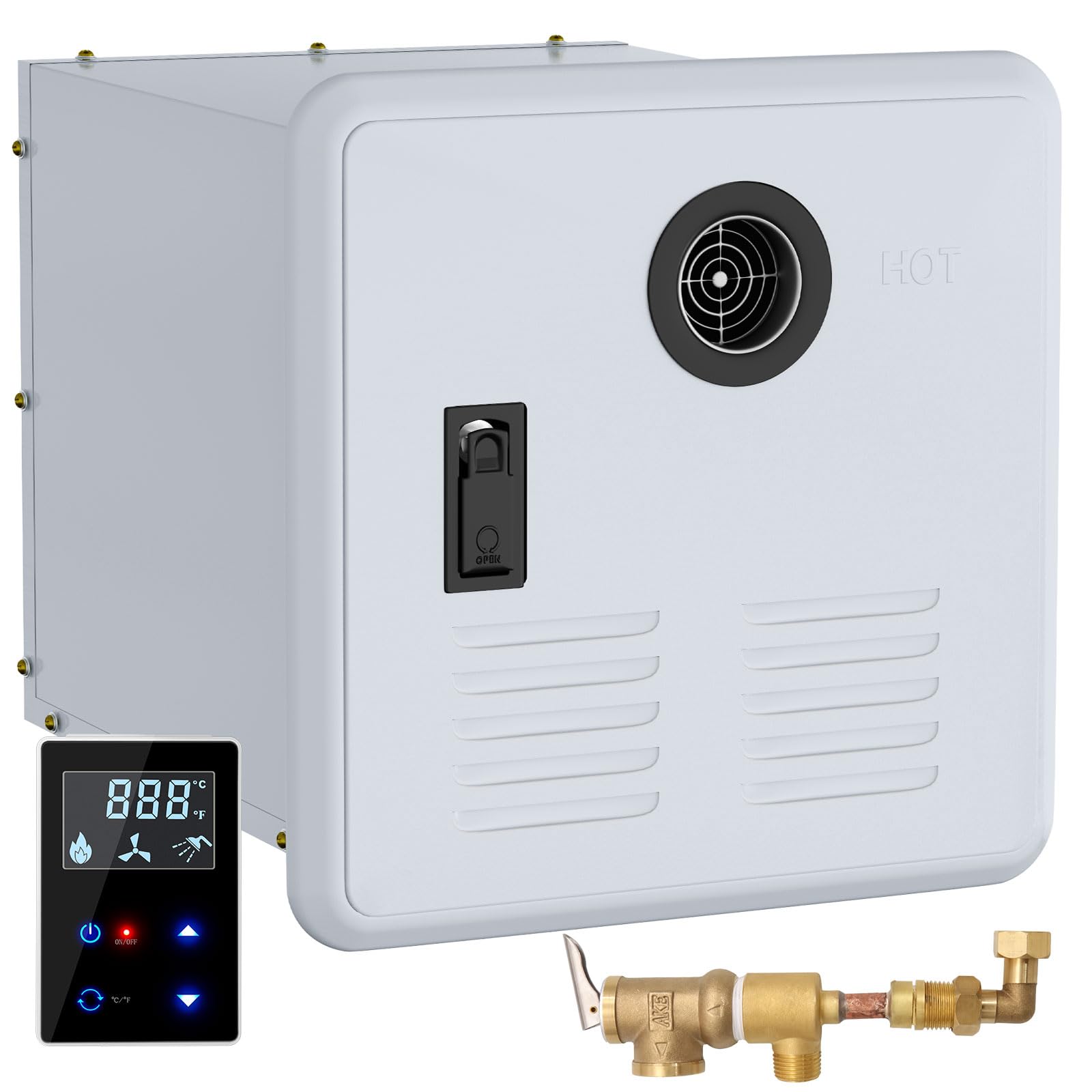 65000 BTU RV Tankless Water Heater - 3.9 GPM High Efficiency Propane Instant Hot Water System with DC 12V Power & Multi-Protection | Perfect for RV Showers, Kitchen Use & Outdoor Camping