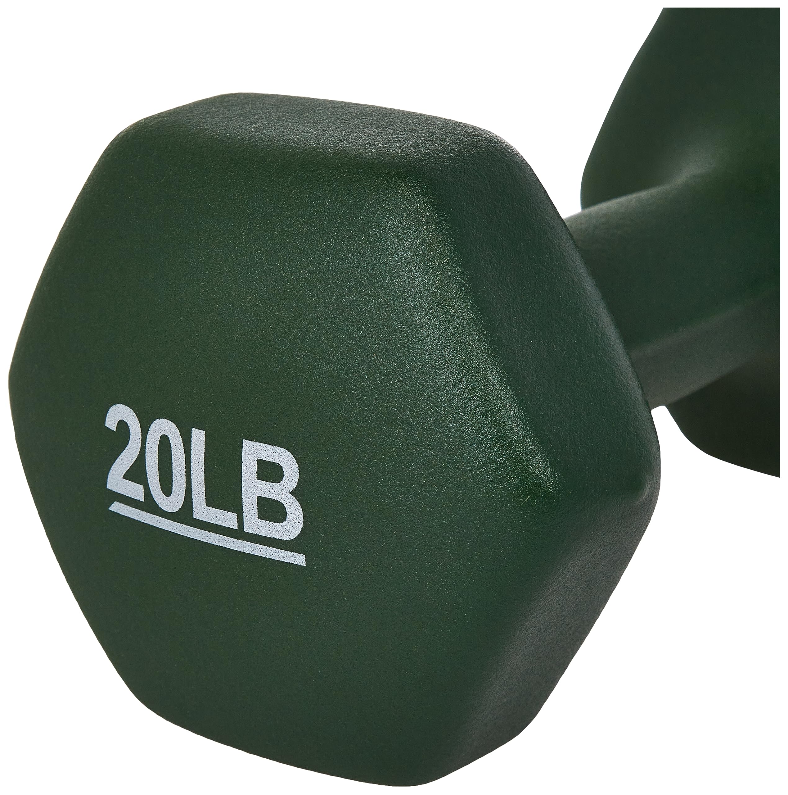 Amazon Basics Neoprene Dumbbell Hand Weights - 2/5/10/15/20 lb Set for Home Gym, Strength Training & Fitness Workouts - Non-Slip Grip for Women & Men - Perfect for Yoga, HIIT, Cardio & Weight Lifting