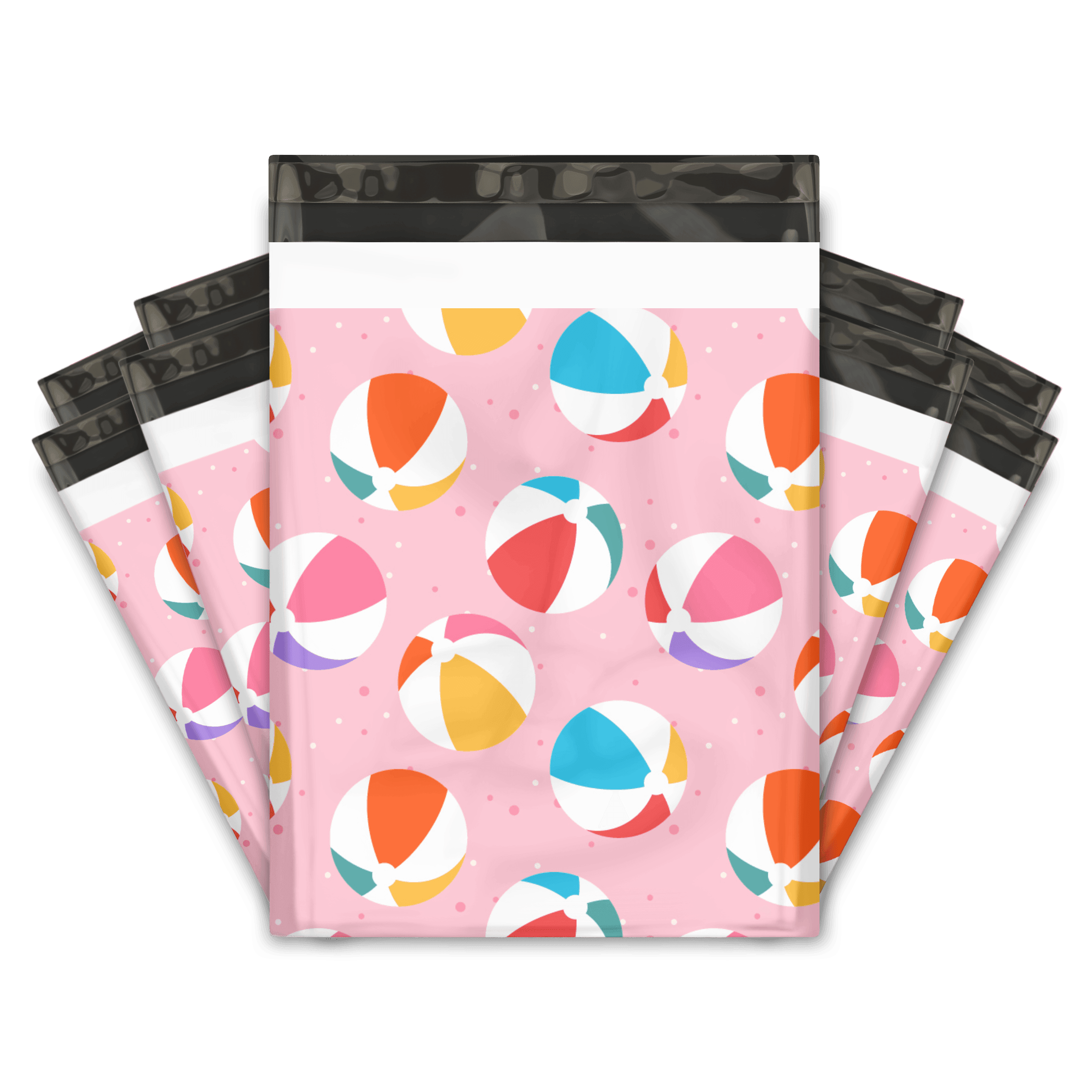10x13 Inch Custom Printed Beach Ball Poly Mailers - Waterproof Shipping Envelopes for Ecommerce, Party Favors & Summer Events - Bulk Wholesale Packaging Bags for Online Stores, Swimsuit Sales & Pool Parties