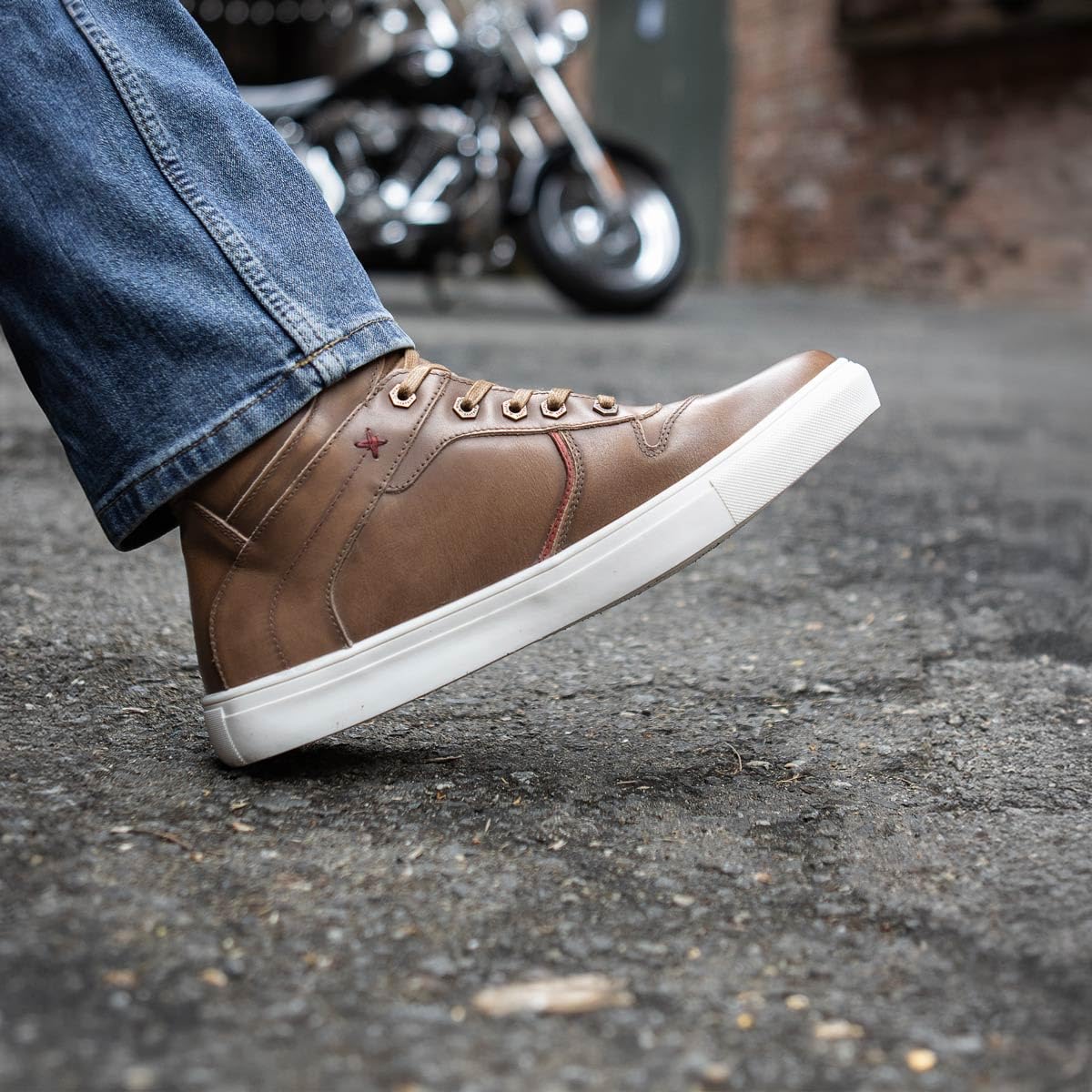 Milwaukee Leather MBM9154 Men's Cognac Leather High-Top Motorcycle Boots - Waterproof, Reinforced & Ankle Support - Size 10 | Durable Riding Shoes for Street Biking & Outdoor Adventures