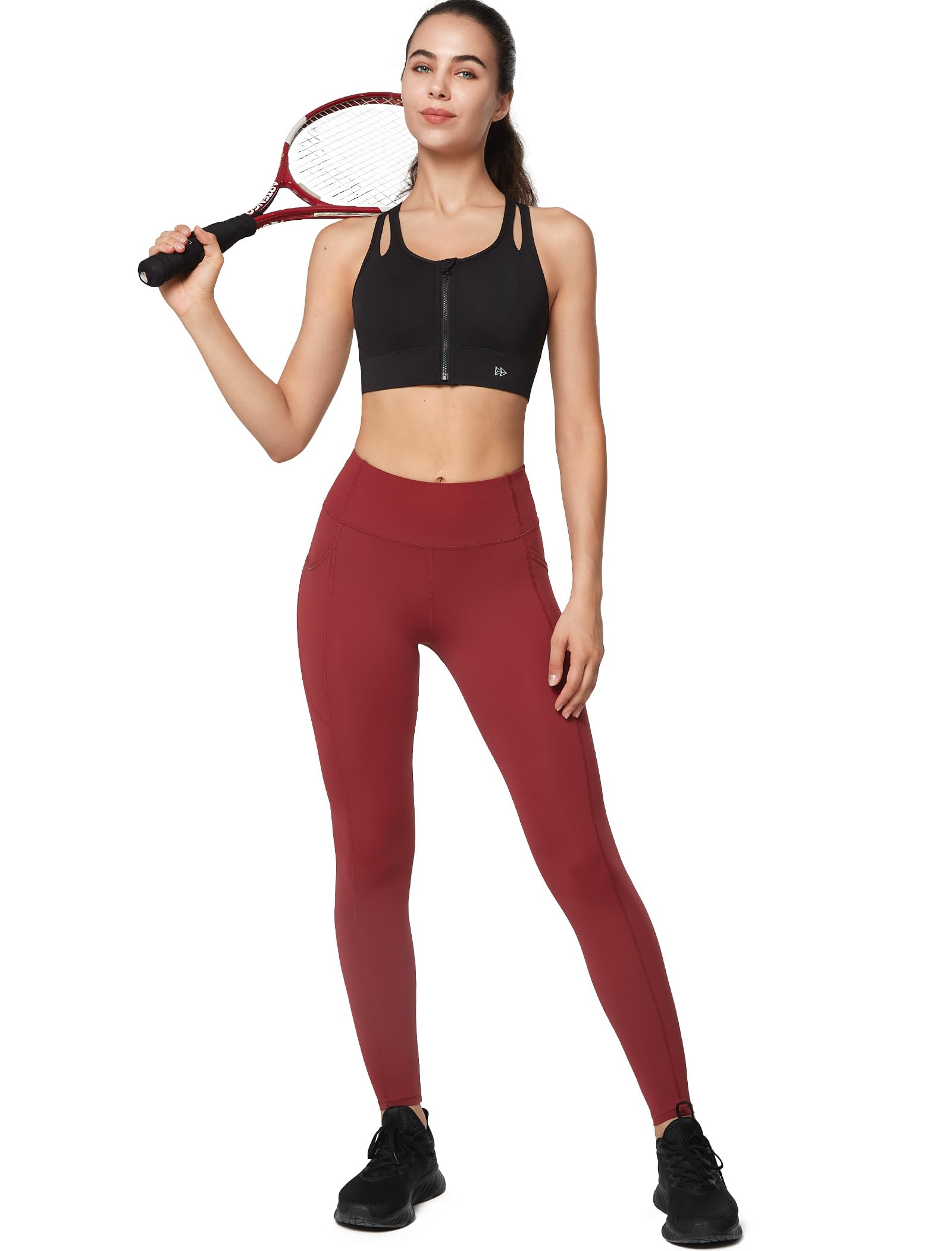Yvette Women's High Impact Zip Front Sports Bra - Maximum Support for Large Bust - Ideal for Running, Workouts & High-Intensity Training