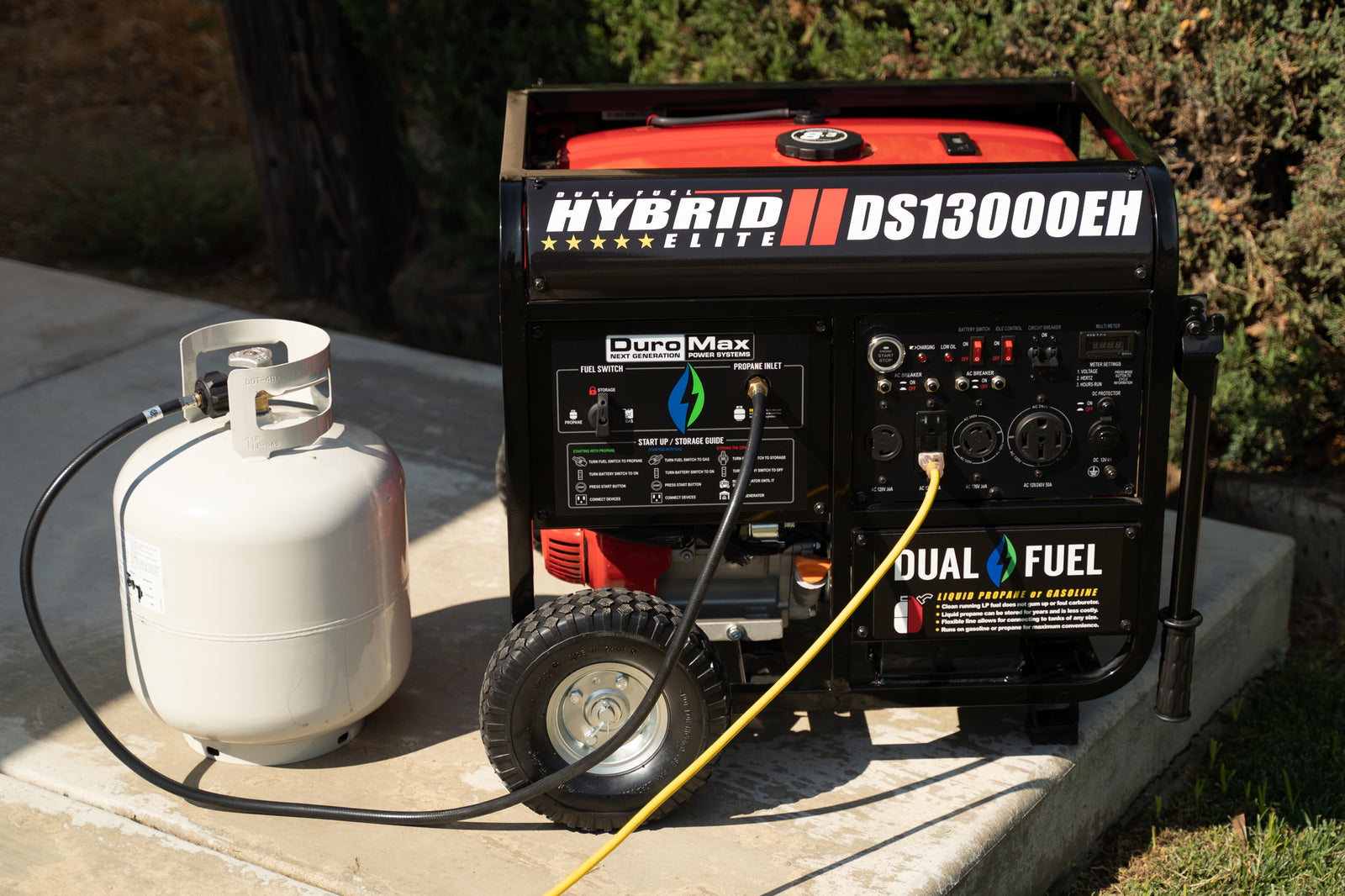13,000W Dual Fuel Portable Generator - Gas & Propane Powered - Reliable Backup Power for Home, Camping & Emergency Use