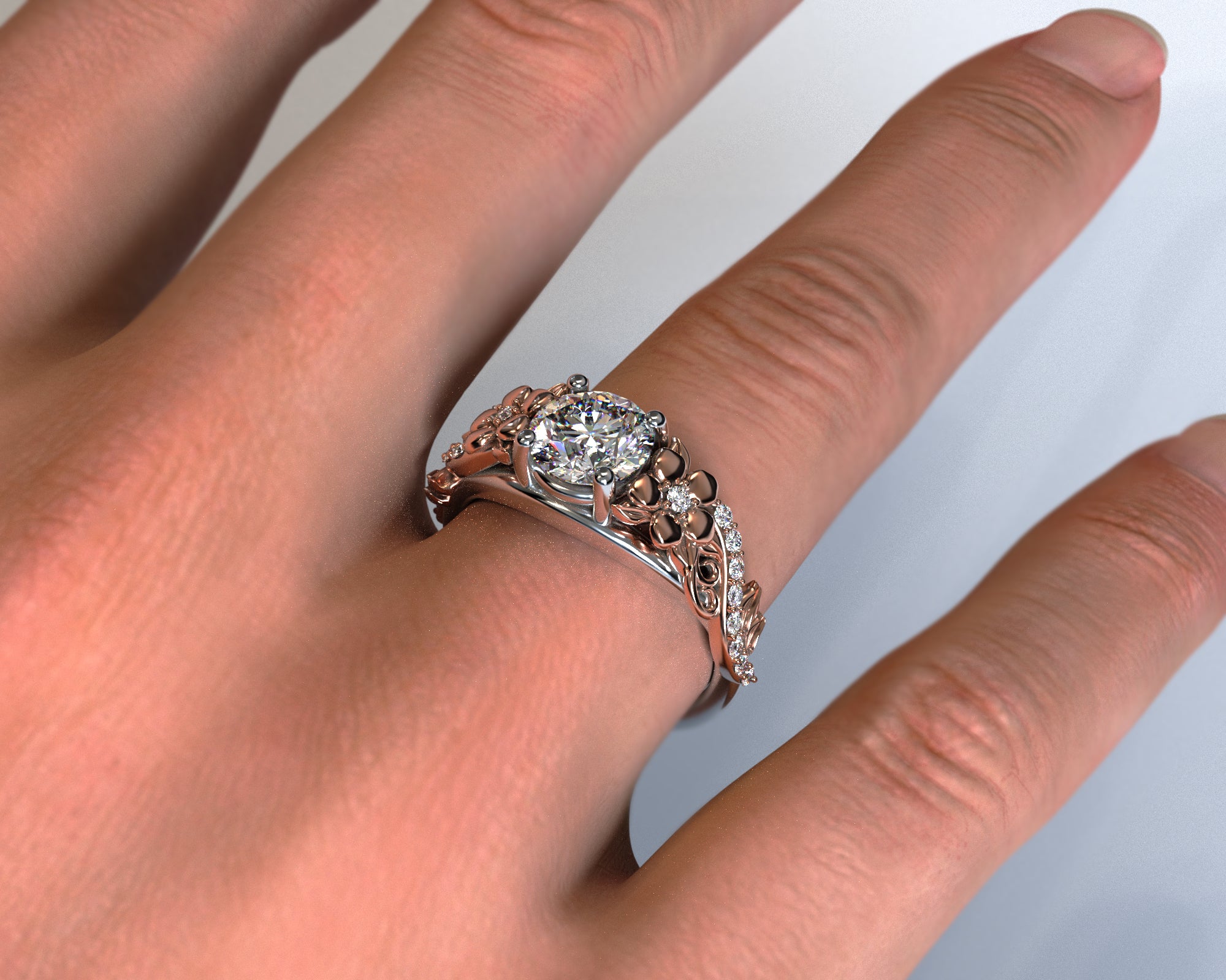 Exquisite Lotus Flower Engagement Ring for Women - Elegant Floral Wedding Band, 14K Gold or Sterling Silver - Perfect for Proposals, Anniversaries & Romantic Occasions