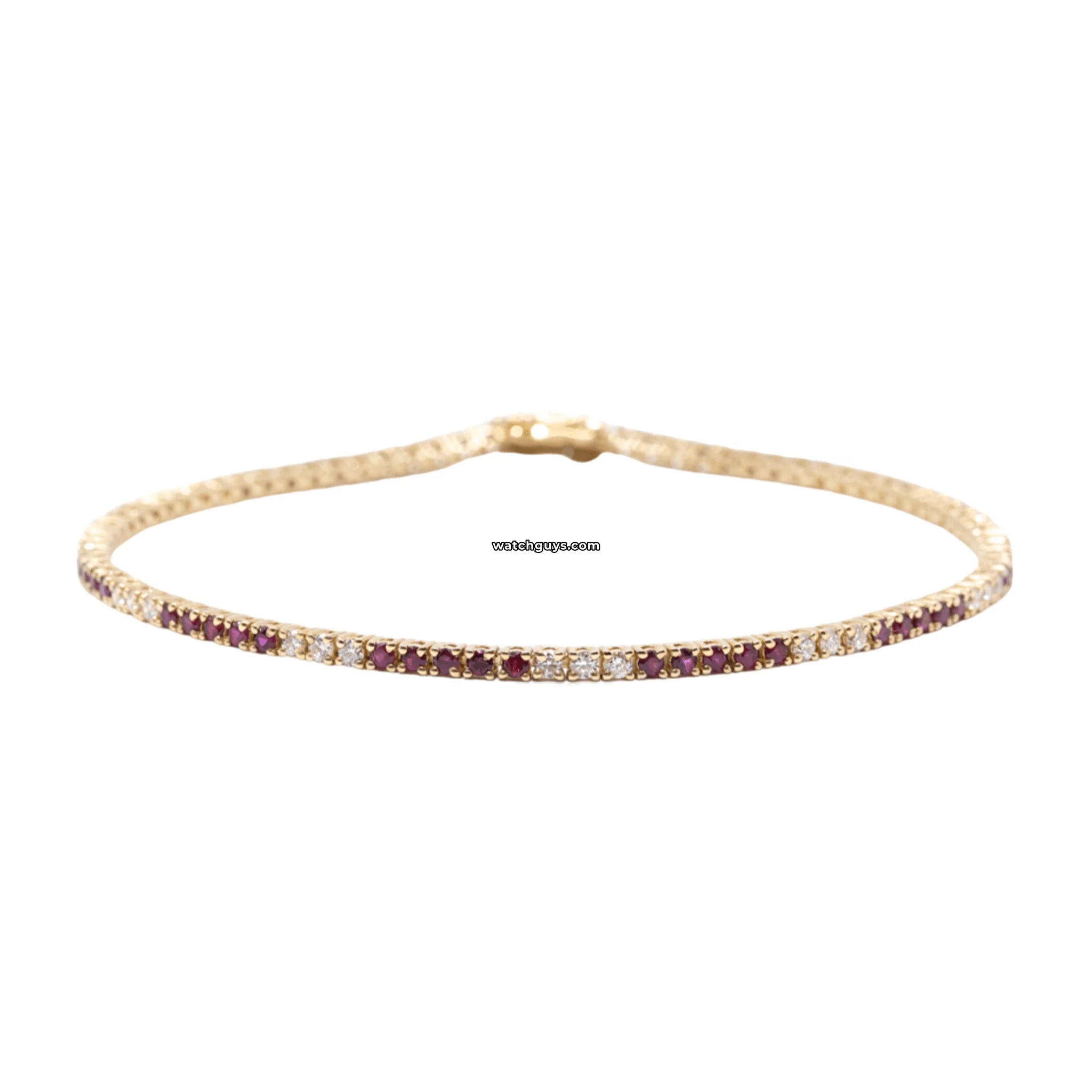1.65 Carat Ruby & Diamond Tennis Bracelet in 14K Yellow Gold | Elegant Jewelry for Women | Perfect for Weddings, Parties & Special Occasions