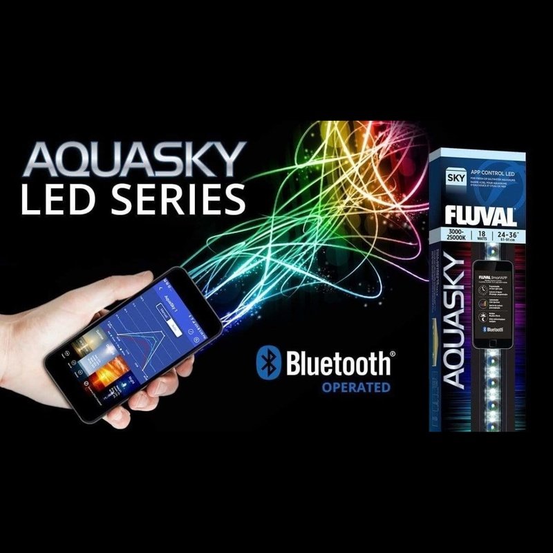 Fluval Aquasky 2.0 Bluetooth LED Aquarium Light - 25W, 83.5-106.5cm Adjustable Length for Fish Tanks - Perfect for Freshwater & Planted Aquariums
