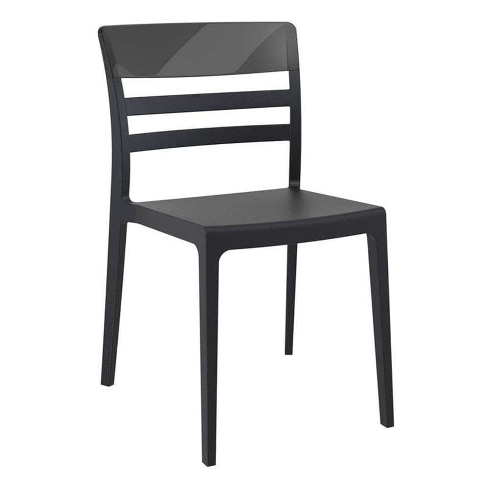 Compamia Moon Patio Dining Chairs - Set of 2 Black Transparent Outdoor Chairs for Garden, Poolside & Backyard Relaxation