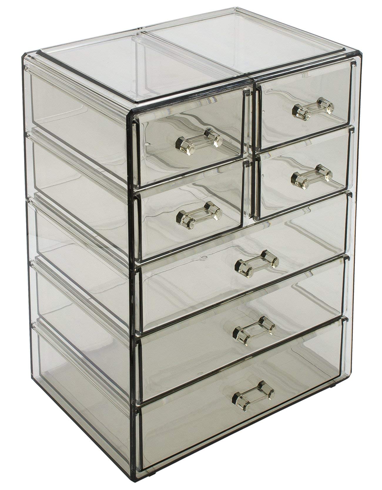 Sorbus Acrylic Makeup Organizer with 3 Large & 4 Small Drawers - Clear Cosmetic Storage Case for Makeup, Jewelry & Beauty Products - Perfect for Vanity, Bathroom, College Dorm, Closet & Desk Organization | Great for Daily Use, Travel & Gift Giving