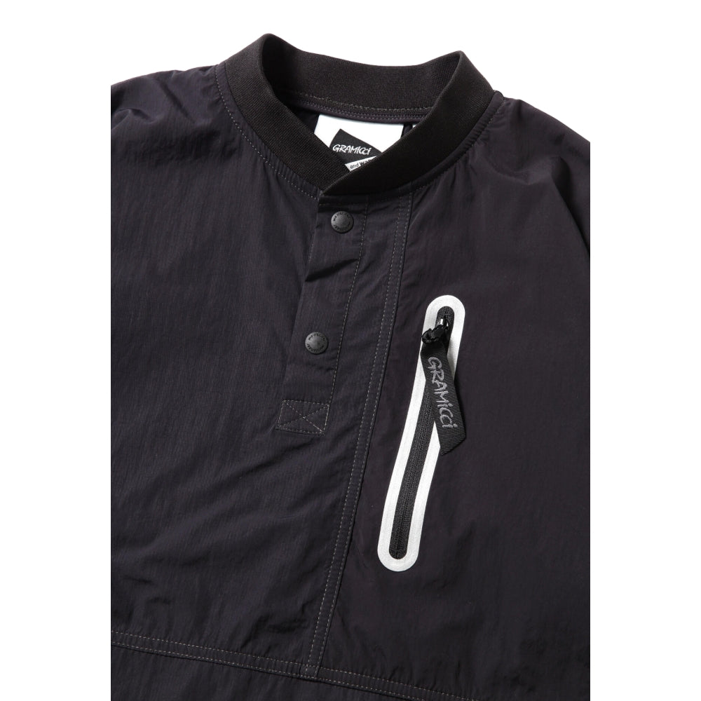 GRAMICCI x ANDWANDER Patchwork Wind Tee - Black | Lightweight Outdoor Windbreaker for Hiking & Urban Exploration