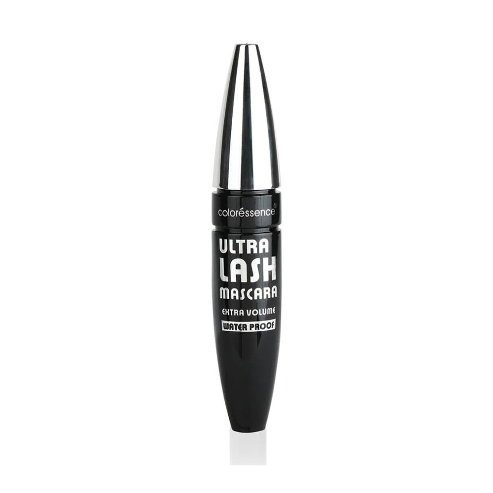COLORESSENCE Ultra Lash Mascara - Waterproof & Smudge Proof Volumizing Mascara for Dramatic Lashes, Black | Long-Lasting, Lightweight Formula for Everyday Wear & Special Occasions