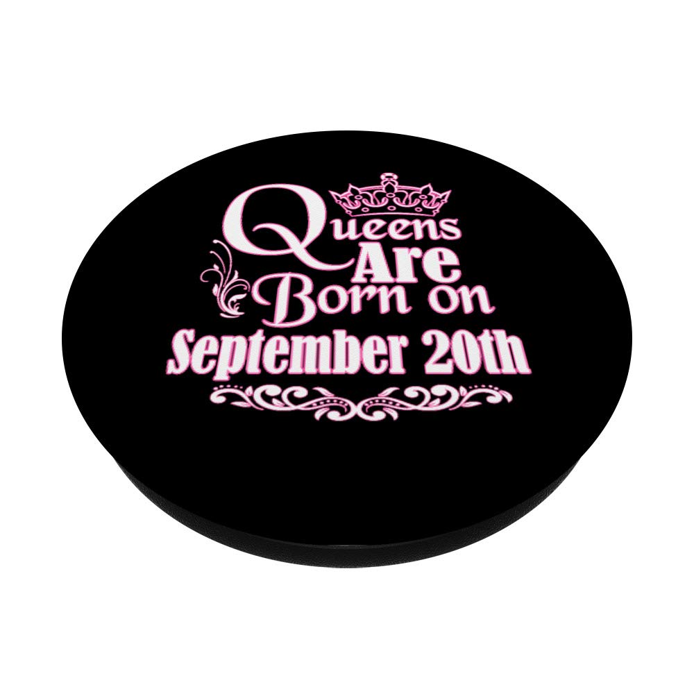 September 20th Birthday Gift for Virgo Libra Women - Queens Are Born PopSockets Grip and Stand for Phones and Tablets - Perfect for Home, Office, and Travel