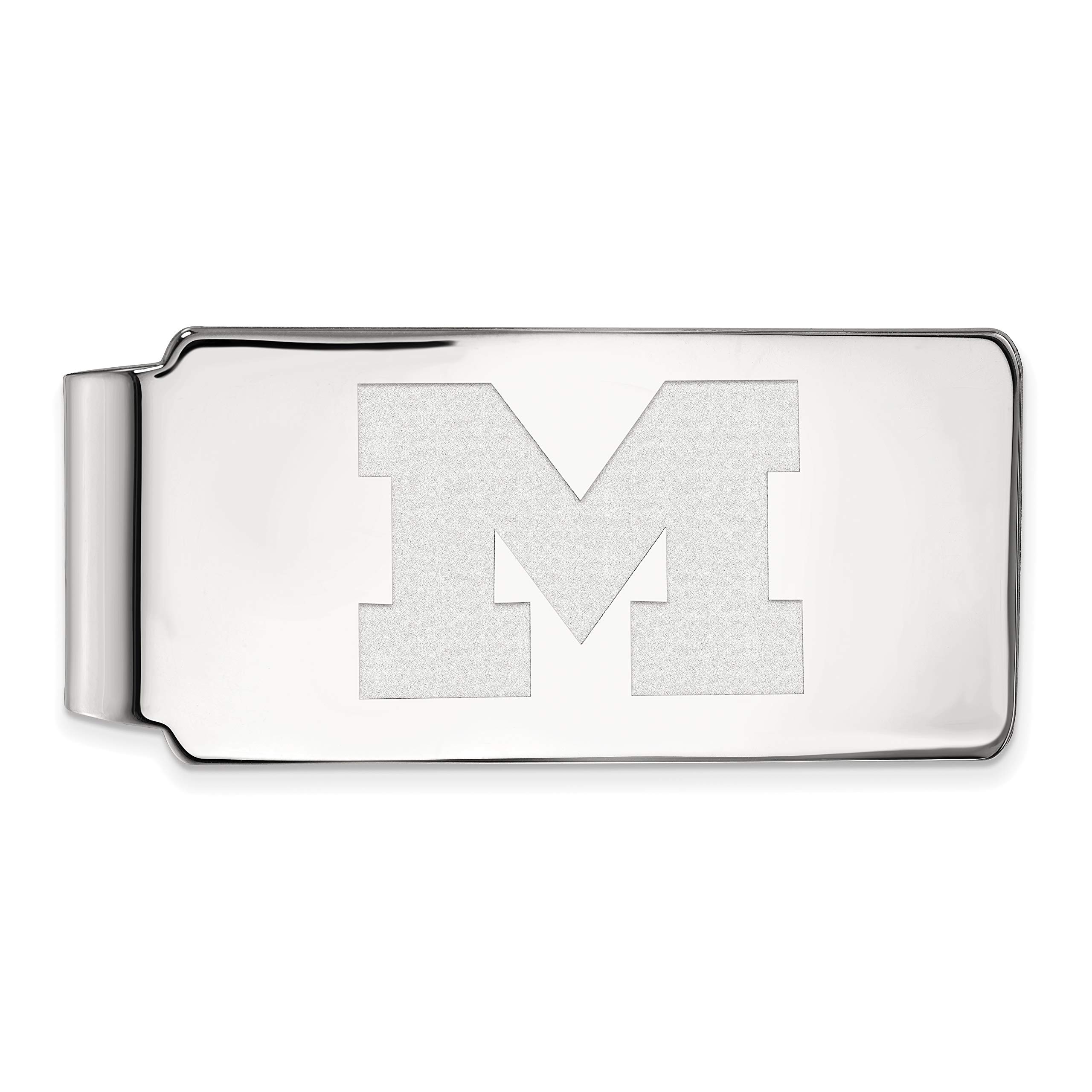 University of Michigan Wolverines Sterling Silver Money Clip - 53x24mm Engraved School Letter - Perfect for Alumni Gifts & Game Day Accessories