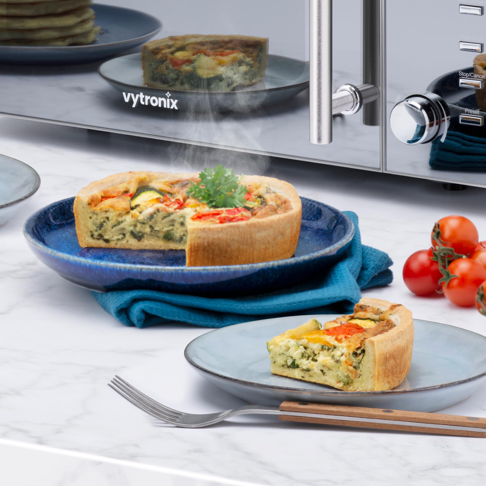 VYTRONIX VY-C900M 900W Digital Microwave Oven - 25L Capacity, 5 Power Levels, Clock & Timer, Mirrored Front - Perfect for Small Kitchens, Dorms & Office Break Rooms