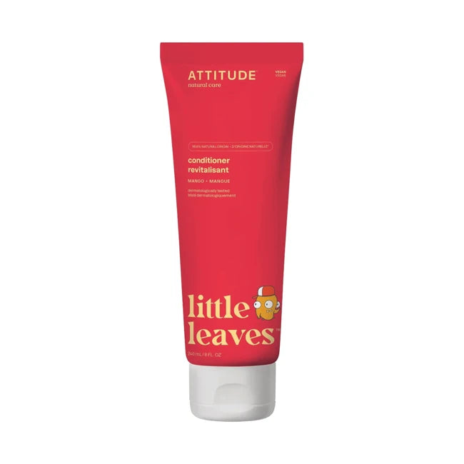 Attitude Little Leaves Natural Baby Conditioner - Mango Scent, 240ml | Gentle & Hypoallergenic for Sensitive Skin | Perfect for Daily Baby Hair Care & Toddler Bath Time