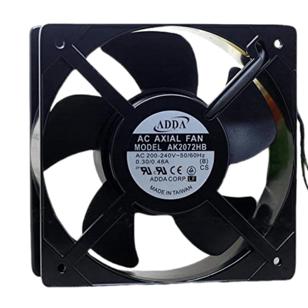 AK2072HB 205mm 2-Wire Cooling Fan 200-240V 0.30-0.49A for PC Case, Server Rack & Electronics Cooling - High Airflow 20cm Computer Fan