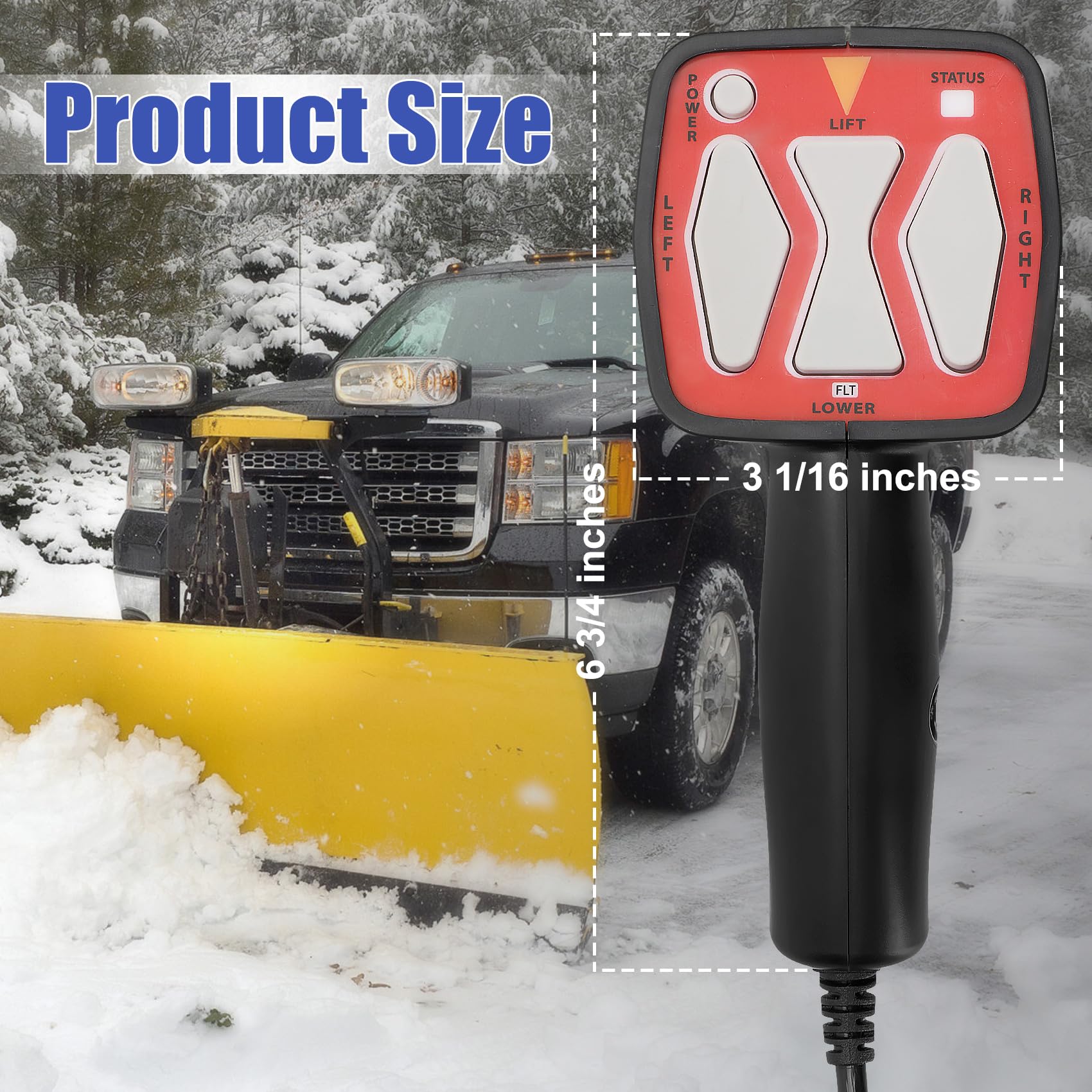 Western 56462 & Fisher 9400 & SAM 1306902 Compatible 6-Pin Snowplow Handheld Controller - Perfect for Winter Snow Removal on Trucks and ATVs